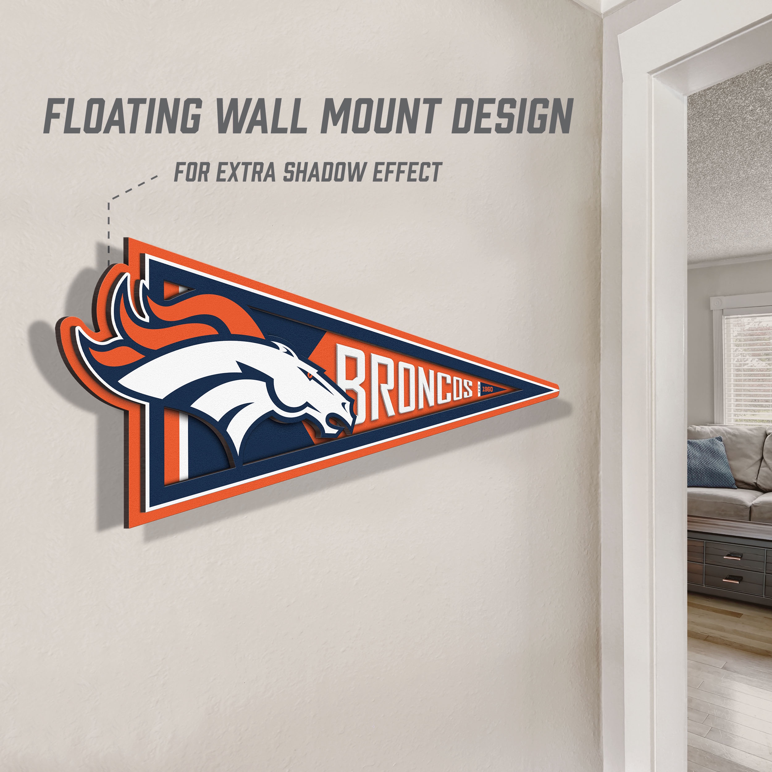 YouTheFan NFL Denver Broncos Pennant Sign