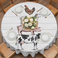 thumbnail image 2 of Farmhouses Animal Round Tablecloth 54 inches Cow Sheep Pig Chicken Wood Grain Waterproof Oil-Proof Table Cloth Round Table Cover for Holiday Party Picnic Dinner Decor Indoor and Outdoor Use, 2 of 9