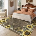thumbnail image 4 of FairOnly 8'x10'Sunflower & Insects Area Rug for Living Room Stain Resistant Machine Washable Non Slip Carpet for Bedroom Entryway Kitchen Bedroom,Brown, 4 of 8
