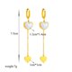 thumbnail image 5 of Pendientes con forma de corazón NQ Pendientes colgantes asimétricos para niñas, 5 of 5