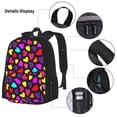 thumbnail image 3 of Disketp Colorful Hearts Large Capacity Backpack Lunch Bag Pencil Case Combination 3 Piece Set for Student, 3 of 7