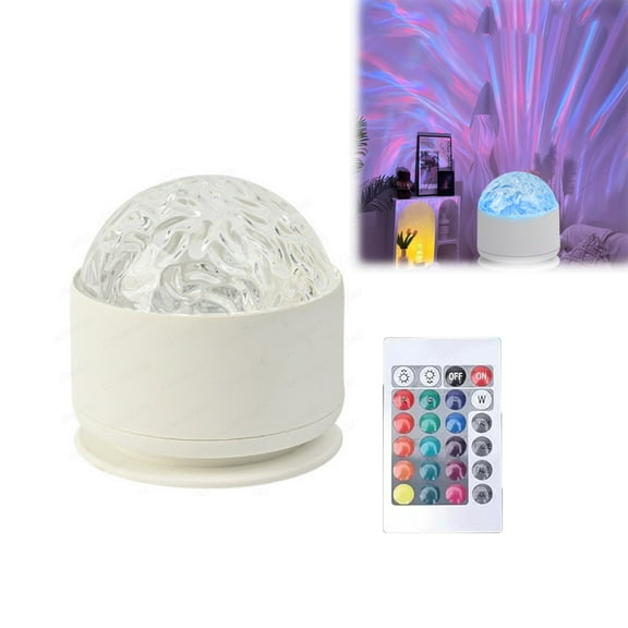 2 Scene - Ocean Wave & 3D Water Ripple Projector Light, Northern Light Projector, 16 Colors Galaxy Ceiling Lamp Mood Ambient Lighting for Bedroom, Rechargeable, Remote Control, Gift