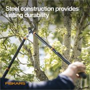 Fiskars Telescopic Bypass Lopper Garden Tool, 24.5-37 Steel Handle and Blade, Black and Orange