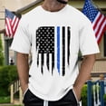 thumbnail image 2 of LLDYYDS Independence Day Men's T Shirt Summer Short Sleeve Top Blue Stripe Flag Print Fashion Street Casual Style, 2 of 6