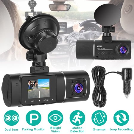 Dual Dash Cam for Car  iMounTEK Driving Recorder with IR Night Vision Front Cabin Inside Vehicle Recorder