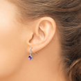 thumbnail image 3 of Auriga Fine Jewelry 925 Sterling Silver Rh-Plated Amethyst and Diamond Wire Dangle Earrings for Women, 3 of 6