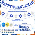 thumbnail image 5 of Happy Hanukkah Decorations Happy Hanukkah Banner Chanukah Cake Topper Balloons Blue Gold Party Decor for Festival Hanukkah Party Supplies, 5 of 6