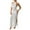 White, variant on Women's 3D Floral Crochet Maxi Dress, Sexy Backless Halter Neck Hollow Out Gown, Sleeveless Knit Beach Cover Up with Side Slit