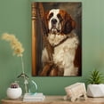 thumbnail image 2 of Saint Bernard Cute Dog Harp Stretched Canvas Size 8x12 – Retro Saint Bernard Dog Batter in Action With Harp for Themed Living Room, 2 of 5