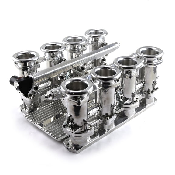 Speedmaster 1-148-005 Compatible with Chrysler HEMI 6.1L Downdraft EFI Stack Intake Manifold System Complete Polished