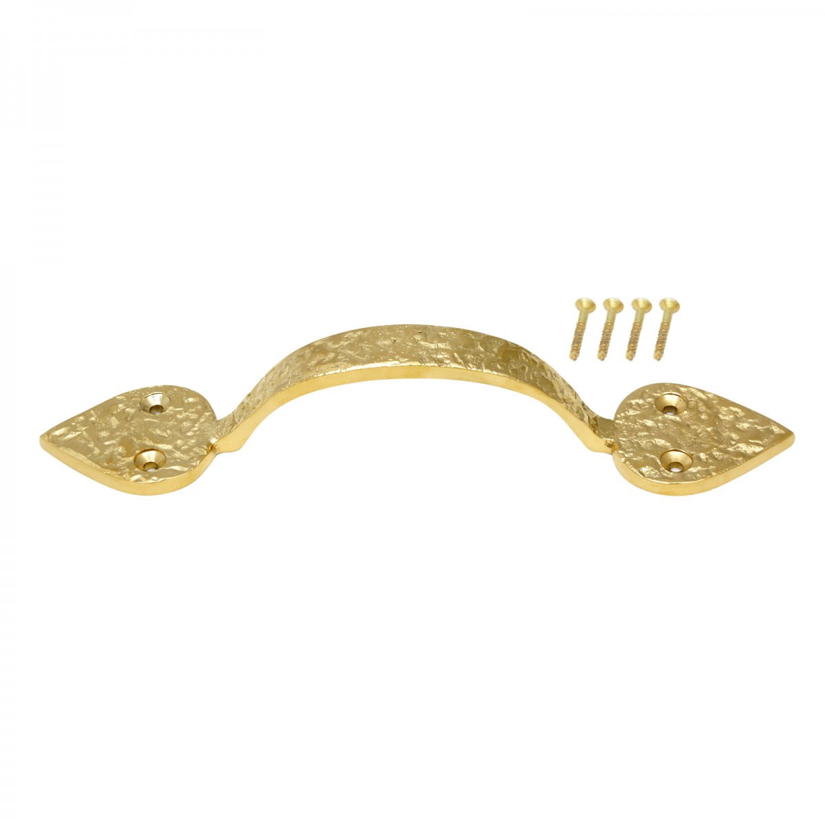 Renovators Supply Brass Door Handle Pulls 8 1/4" L Antique Hammered Brass Gold Cabinet or Farmhouse Gate Pull Handle PVD Coat Finish w/Screws