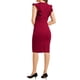thumbnail image 3 of INSPIRE CHIC Vestido de Trabajo Sin Mangas con Cuello en V y Abertura para Mujeres XL Rojo Oscuro, 3 of 6