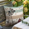 thumbnail image 2 of Windmill Farmhouse Pillow Covers 24x24 Inch, Vintage Teal Brown Wooden Butterfly Linen Pillowcase with Invisible Zipper, Decorative Throw Pillow Covers Cushion Case for Couch Sofa Bed Living Room, 2 of 9