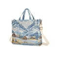 thumbnail image 7 of FORMRS Womens Corduroy Tote Bag Crossbody Shoulder Handbag with Pocket, Winter Mountain, 7 of 7