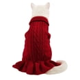 thumbnail image 4 of Turtleneck Warm Pet Sweater Dress Rope Knit and Ruffled for Winter Wear, 4 of 6