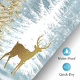 thumbnail image 5 of Winter Snowy Forest Scenery Shower Curtains, Snowflake Gold and White Colors Pine Trees Deer Christmas Shower Curtain Decor for Bathroom, Polyester Waterproof Cloth Fabric with 12 Hooks,72x72 Inch, 5 of 6