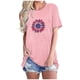 thumbnail image 1 of Tops Cortos para Mujeres Bandera de Moda Impresa Cuello Redondo, Camiseta de Manga 3/4 para Uso Diario, Casero Y Cómodo, 1 of 4