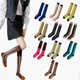 thumbnail image 2 of Fashionable and Personalized Korean Versatile Retro Slim Calf Knee Length Socks 1 EU35-40, 2 of 6
