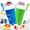 Blue+Green, variant on Slushie Cup, 2 Pack Slushy Maker Cup, Frozen Magic Squeeze Cups for Juice Milk Yogurt Ice Cream Make, DIY Cooling Cup with Lid & Straw Cool Stuff Things for Kids Friends Family（Blue+Pink）