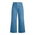 thumbnail image 5 of Zormilly Wide Leg Jeans for Women Soft High Waisted Flare Cropped Jeans with Pockets Buttons Fashion Womens Denim Pants, XS-XL, 5 of 5