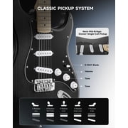 Donner Electric Guitar Kits for Beginner Right Hand S-S-S Pickups Strater Sets, Black