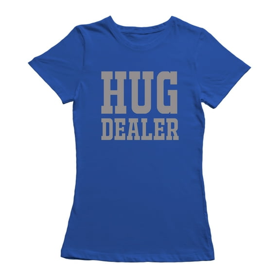 Hug Dealer Graphic Women Royal Blue T-Shirt, Female Large