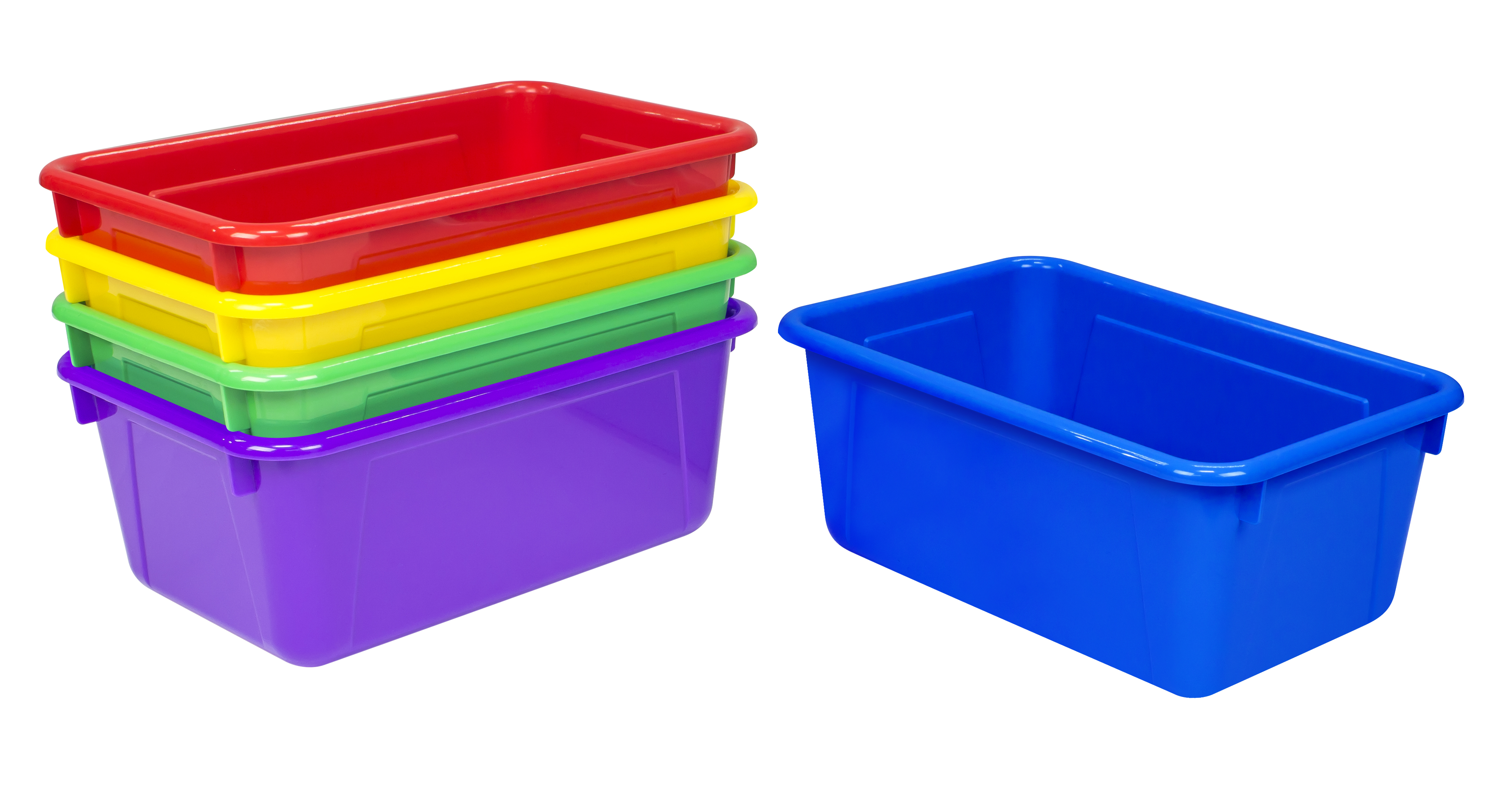 Storex Metal Storage Rack for Kids with 15 Plastic Cubby Bins, Assorted Colors