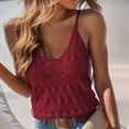 thumbnail image 3 of fatyb Women's Knit Tank Tops V Neck Spaghetti Strap Camisole Sleeveless Loose Casual Crochet Tshirts, 3 of 7