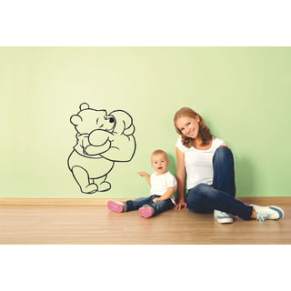Happy Winnie the Pooh Cute Cartoon Customized Wall Decal - Custom Vinyl  Wall Art - Personalized Name - Baby Girls Boys Kids Bedroom Wall Decal Room  Decor Wall Stickers Decoration Size (30x27