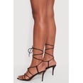 thumbnail image 3 of Women's Faux Leather Strappy Lace Up Heels, 3 of 3