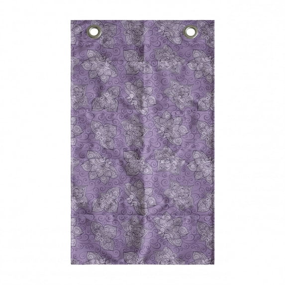 Floral Hanging Pocket Organizer, Pastel Purple Tones Zentangle Ornamental Flowers and Curlicue Lines, Printed Polyester Storage Bag with Pockets, 21" x 31", Mauve Lilac and Violet