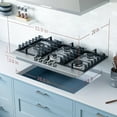 thumbnail image 4 of Rangaire RCG341S 34" Gas Cooktop - Stainless Steel, Sealed Burners, Cast Iron Grates, Die Cast Metal Burner Controls, 4 of 13