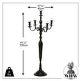 thumbnail image 2 of Hamptons Five Candle Candelabra, Rustic Black Finish, Indoor, Centerpiece, Hand Crafted of Cast Aluminum Nickel, Tall, over 3 ft. High, (41.25 Inches), 2 of 8