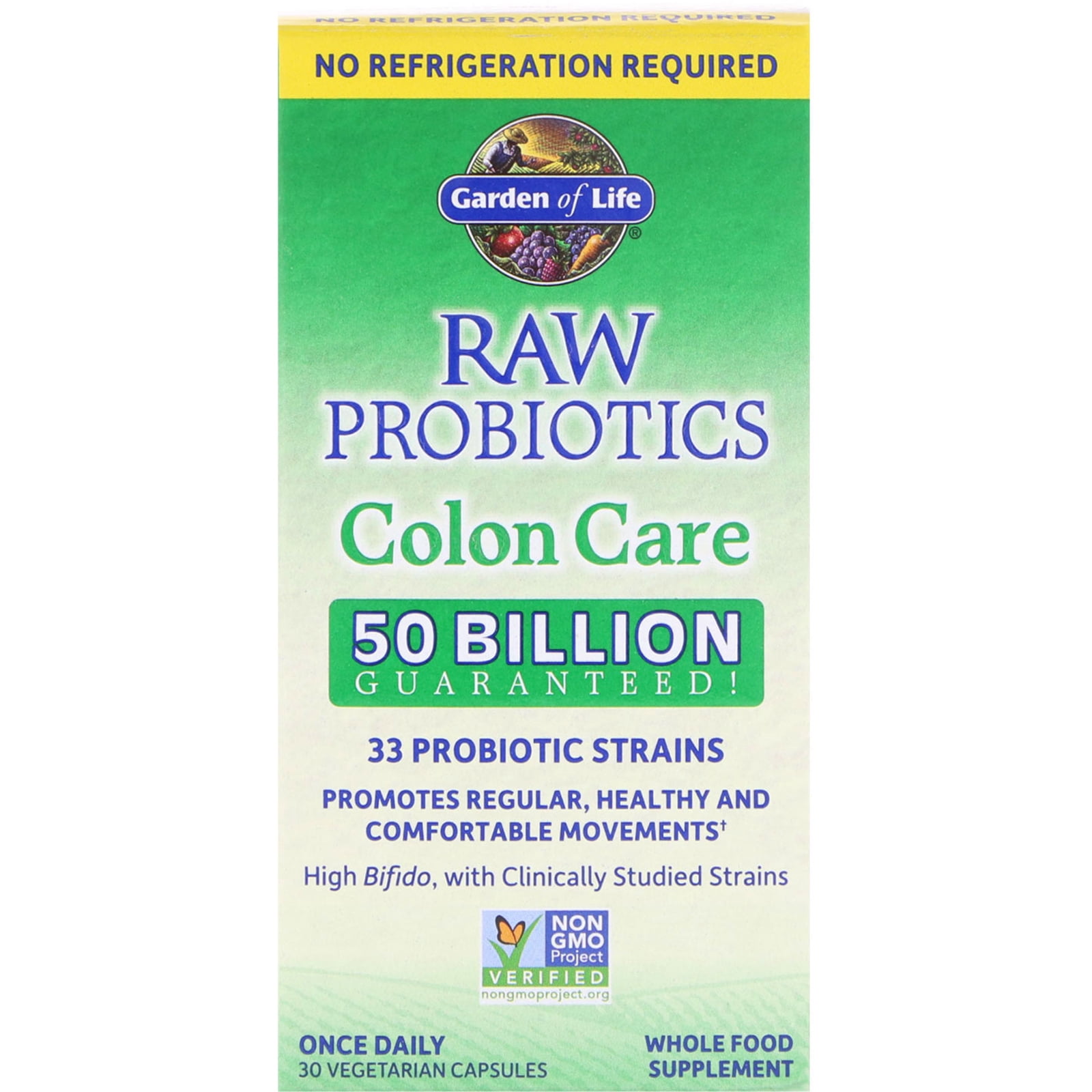 Garden of Life RAW Probiotics, Colon Care, 30 Vegetarian Capsules