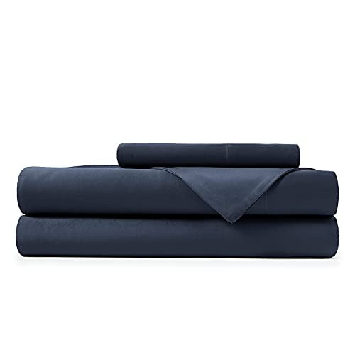 Hotel Sheets Direct 100% Bamboo Sheets - Twin Size Sheet and Pillowcase Set - Cooling, 3-Piece Bedding Sets - Navy Blue