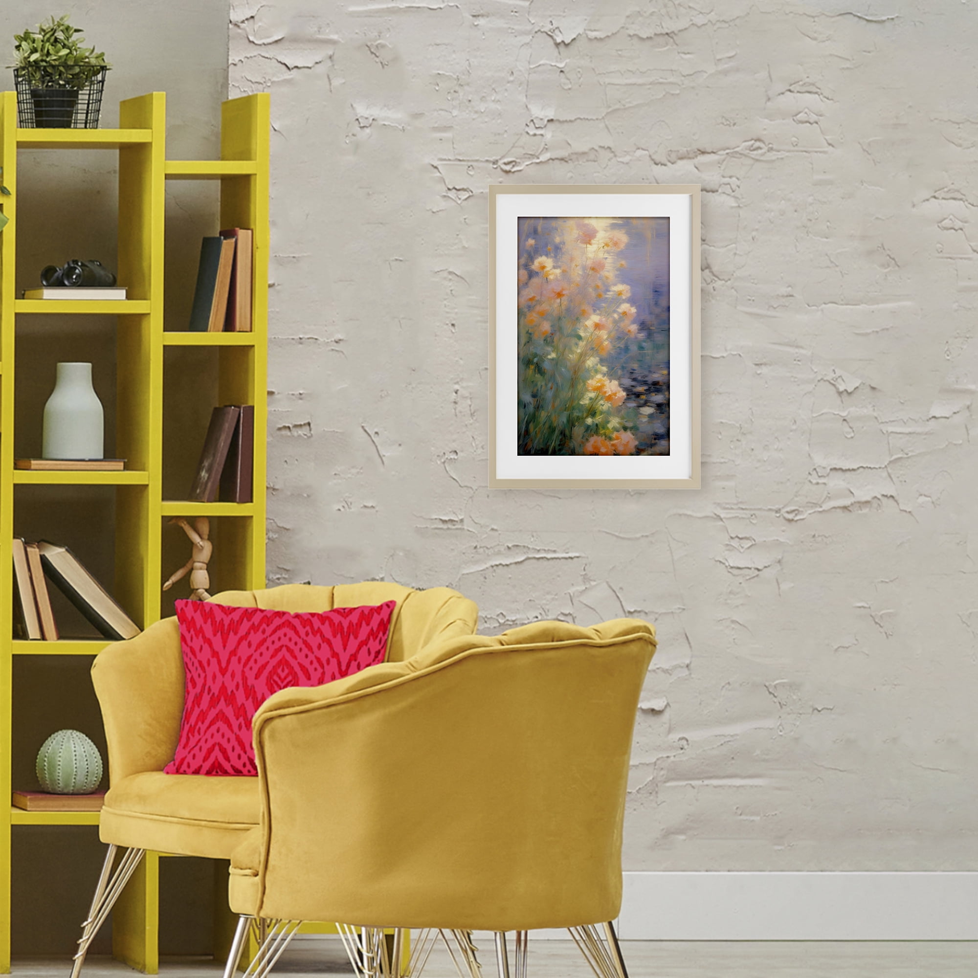 Stupell Industries Sunlit Pastel Blossoms Impression Birch Framed Print Under Glass, design by Angie Hawke