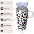thumbnail image 3 of Insulated 20oz Geometric Texture Tumbler, Stainless Steel Double Wall Travel Coffee Mug with Handle Leak Proof Lid Straw, 3 of 5