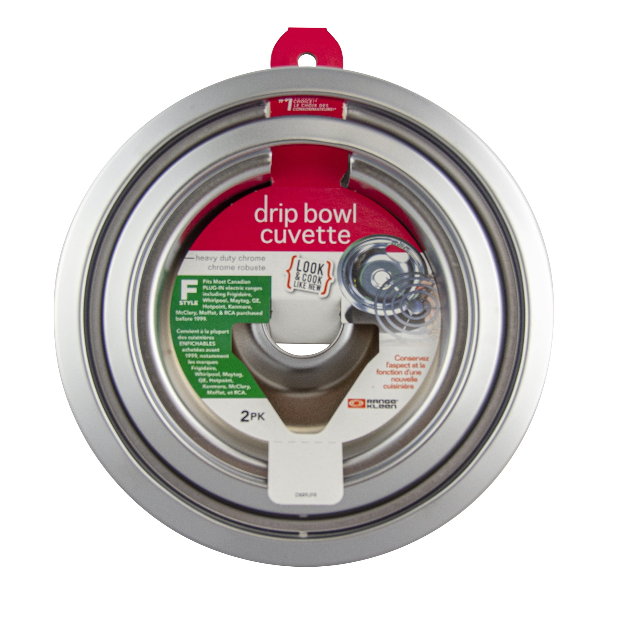 Range Kleen 10910A2X Style F 2 Pack Heavy Duty Chrome Drip Bowls