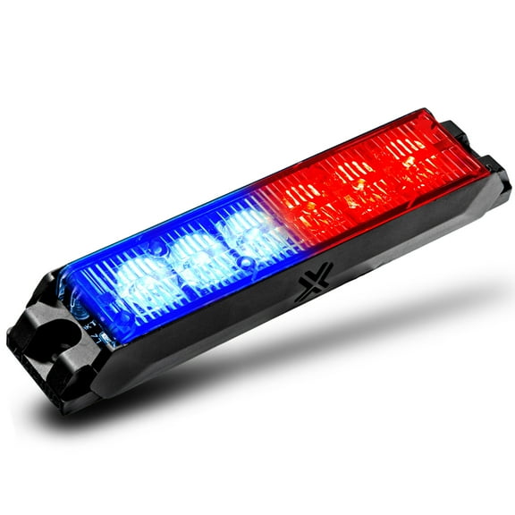 NanoFlare 5.25" 6-Watt LED Grille Light [SAE Class 1] [72 Flash Patterns] [3-Year Warranty] Surface Mounted Emergency Strobe Light Head - Blue / Red