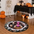 thumbnail image 5 of AHGQT 3D Optical Illusion Halloween Round Rug, 15.7" Spooky Ghost Pumpkin Print Absorbent Doormat, Non Slip Washable Circular Floor Mat for Indoor Entryway Living Room Halloween Home Deco, 5 of 7