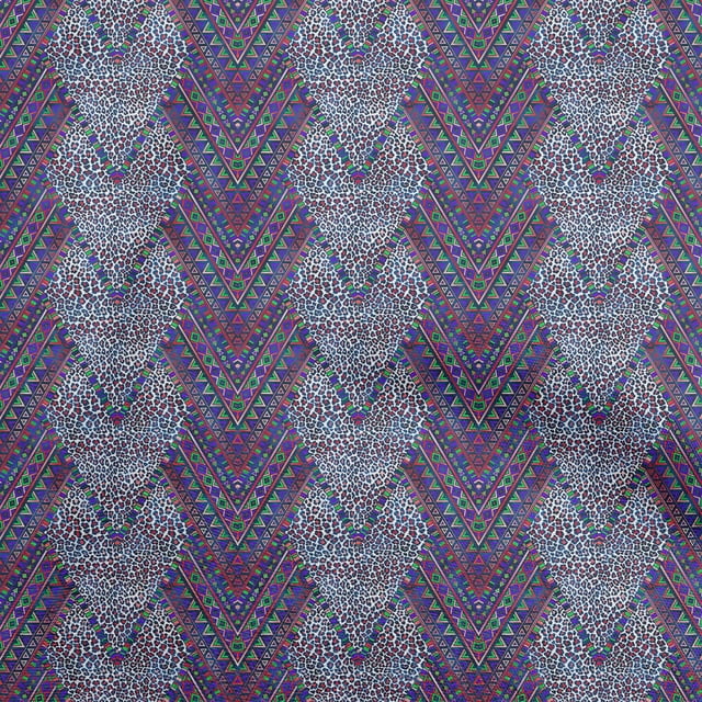 oneOone Rayon Navy Blue Fabric African Aztech With Animal Skin Craft Projects Decor Fabric Printed By The Yard 56 Inch Wide