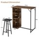 thumbnail image 4 of Yeshouse Juego de mesa y sillas de bar pequeñas de 3 piezas con 3 estantes de almacenamiento, mesa de comedor de cocina retro para 2 personas, muebles de apartamento que ahorran espacio con taburetes, 4 of 9