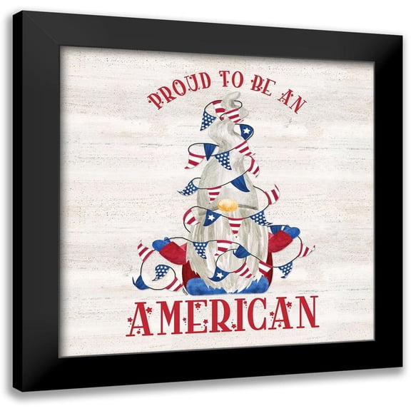 Reed, Tara 12x12 Black Modern Framed Museum Art Print Titled - Patriotic Gnomes VI-American