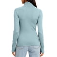 thumbnail image 5 of NominalSnug Womens Fleece Lined Thermal Tops Turtleneck Long Sleeve Shirts Winter Warm Base Layer Top with Thumble Hole, 5 of 8
