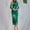 Green, variant on Women's Long Sleeve Tie Dye Dress Bodycon Mock Neck Mesh Ruched Maxi Dresses One Dress Purple XL