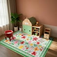 thumbnail image 4 of BLEUM CADE 3x5 Area Rug, Floral Rugs for Living Room, Lightweight Non Slip Washable Rug, Indoor Low Pile & Non-Shedding Vintage Rugs Carpet for Bedroom, Living Room, Dining Room, Green, 4 of 7