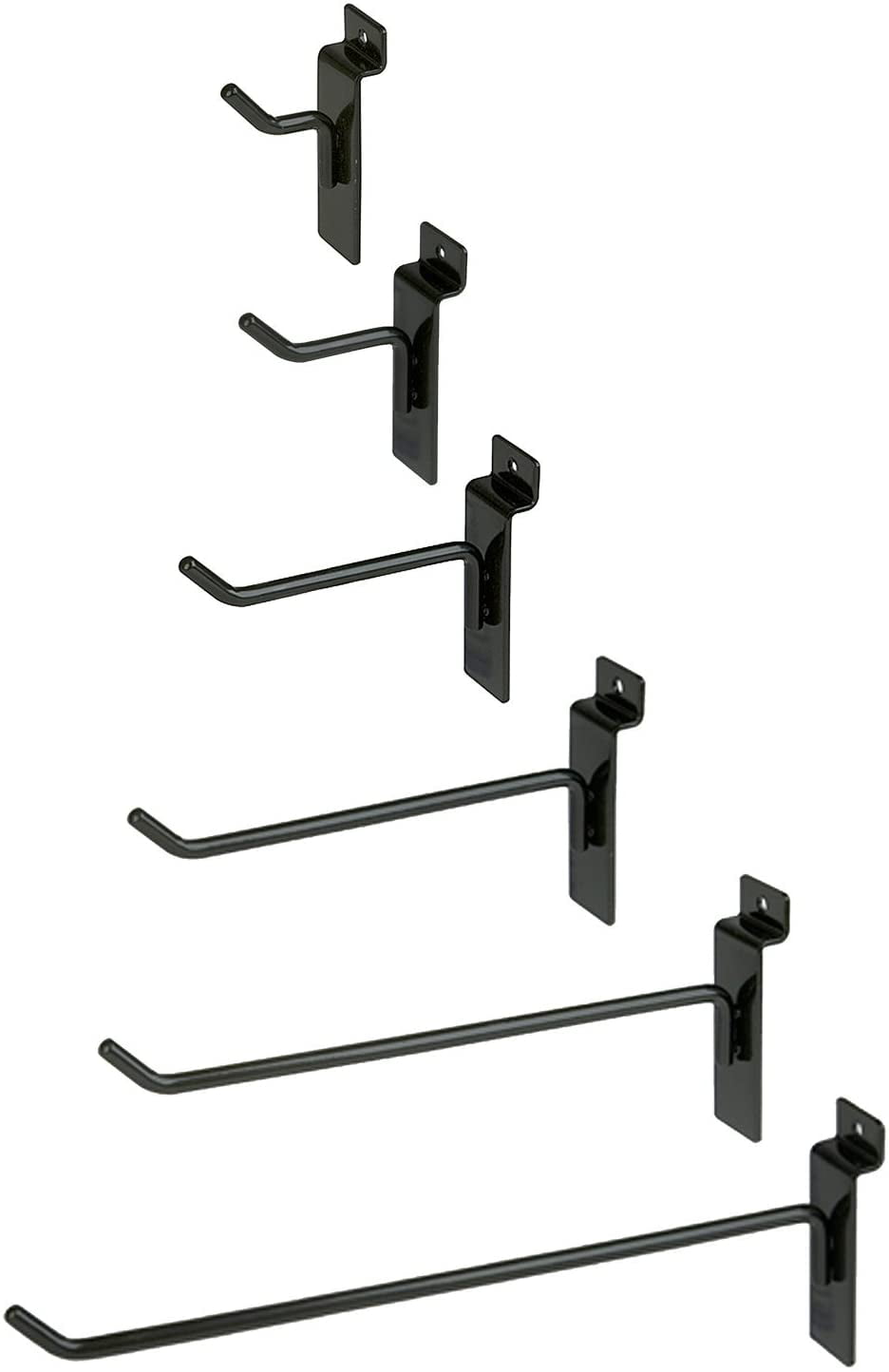 100 Black 10" Slatwall Peg Hooks Slat Wall Retail Display 6mm Diameter Tubing 