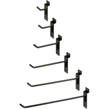 

6 Black Slatwall Hooks Slatwall Display Panel Hangers - 10 Pack