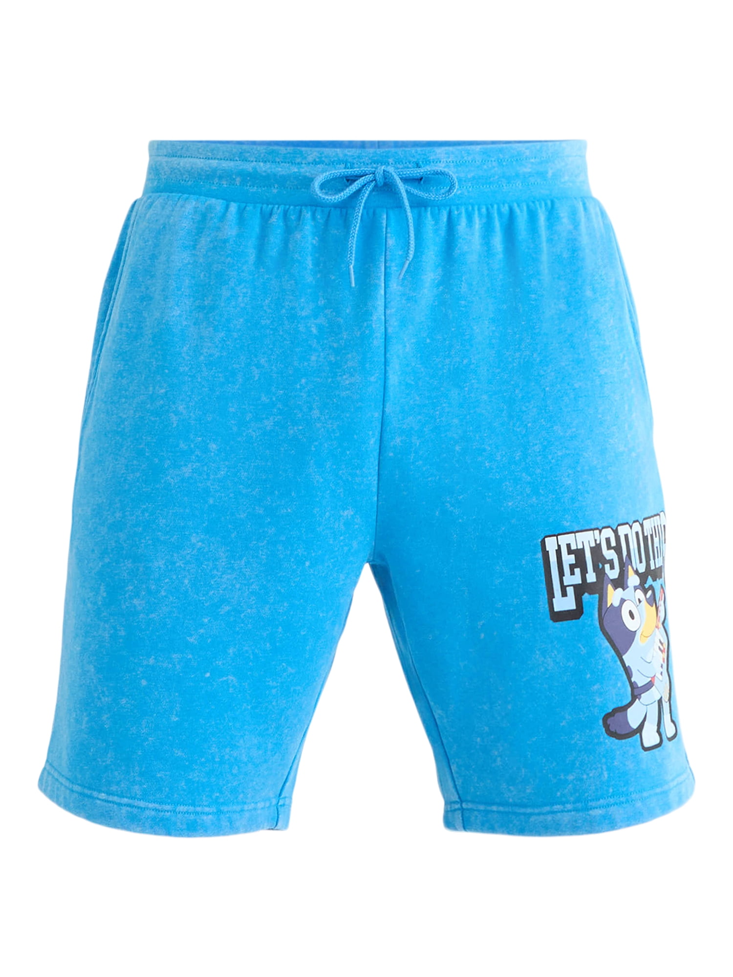 Bluey Men's and Big Men's Graphic Fleece Shorts, 9" Inseam, Sizes XS-3XL