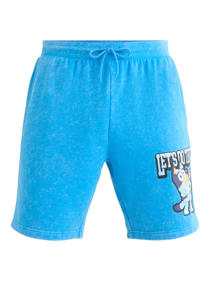 Bluey Men's and Big Men's Graphic Fleece Shorts, 9